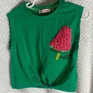 Original Marines sleeveless t shirt with Watermelon Ice Cream Design